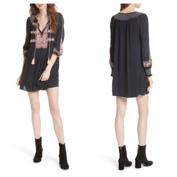 Free People Black Wind Willow Minidress Size XS - Picture 1 of 11